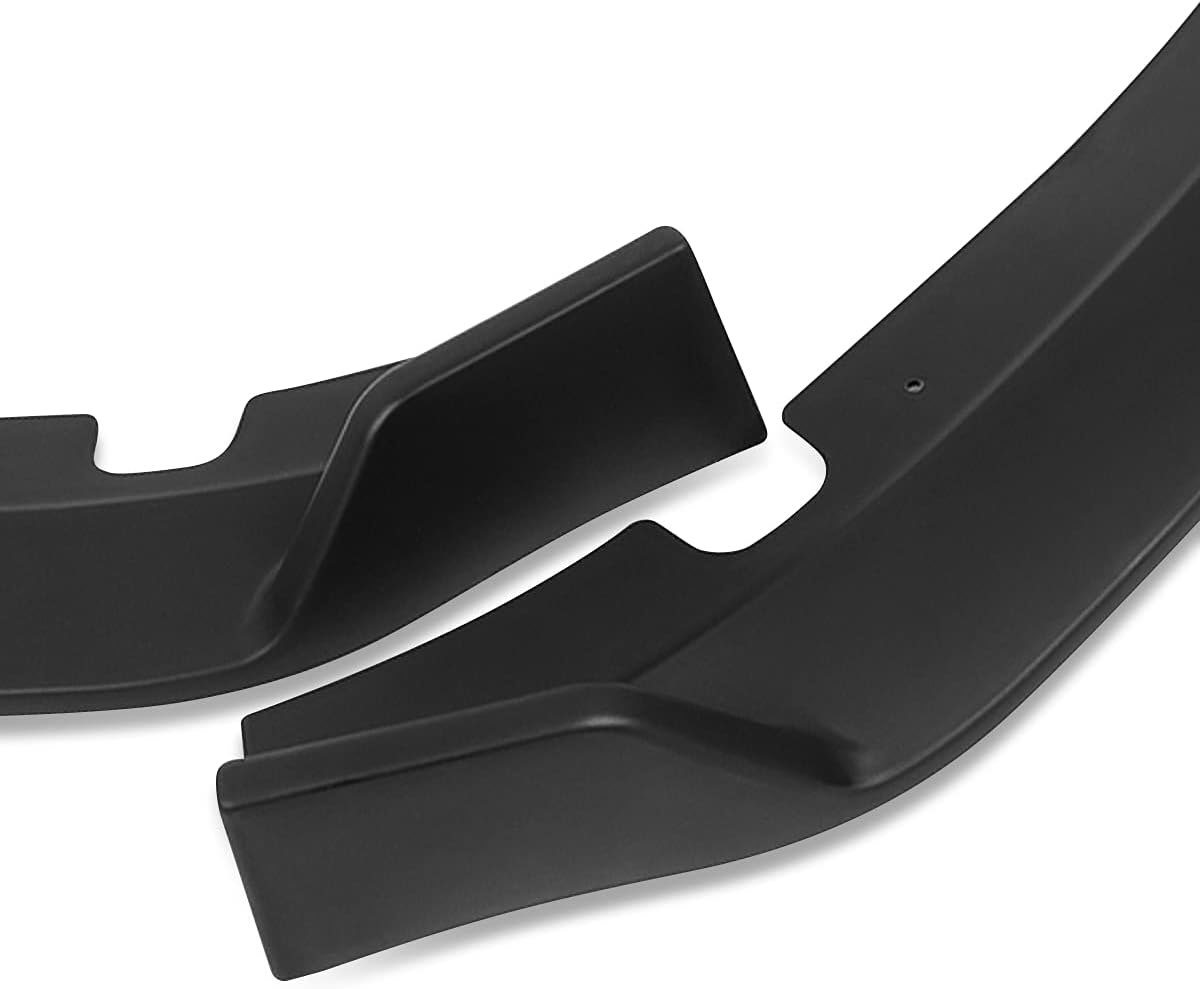Auto Dynasty 3Pcs STP-Style Car Front Bumper Lip Spoiler Wing Body Kit Compatible with Sonata 15-17, Matte Black