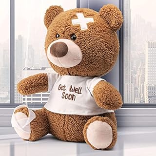 Prextex 12-Inch/30cm Get Well Soon Plush Bear - Soft Teddy Bear for Kids, Feel Better Gifts for Women, Get Well Soon Gifts for Kids Girl, Best Friend Teddy Get Well Gift