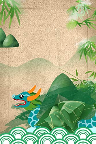 Baocicco3x5ft The Dragon Boat Festival Duan Wu Jia Jie Auspicious Ankang Backdrop Photography Background Green Chinese Rice Pudding Zongzi Duanwu May 5th of Chinese Calendar Photo Studio Props
