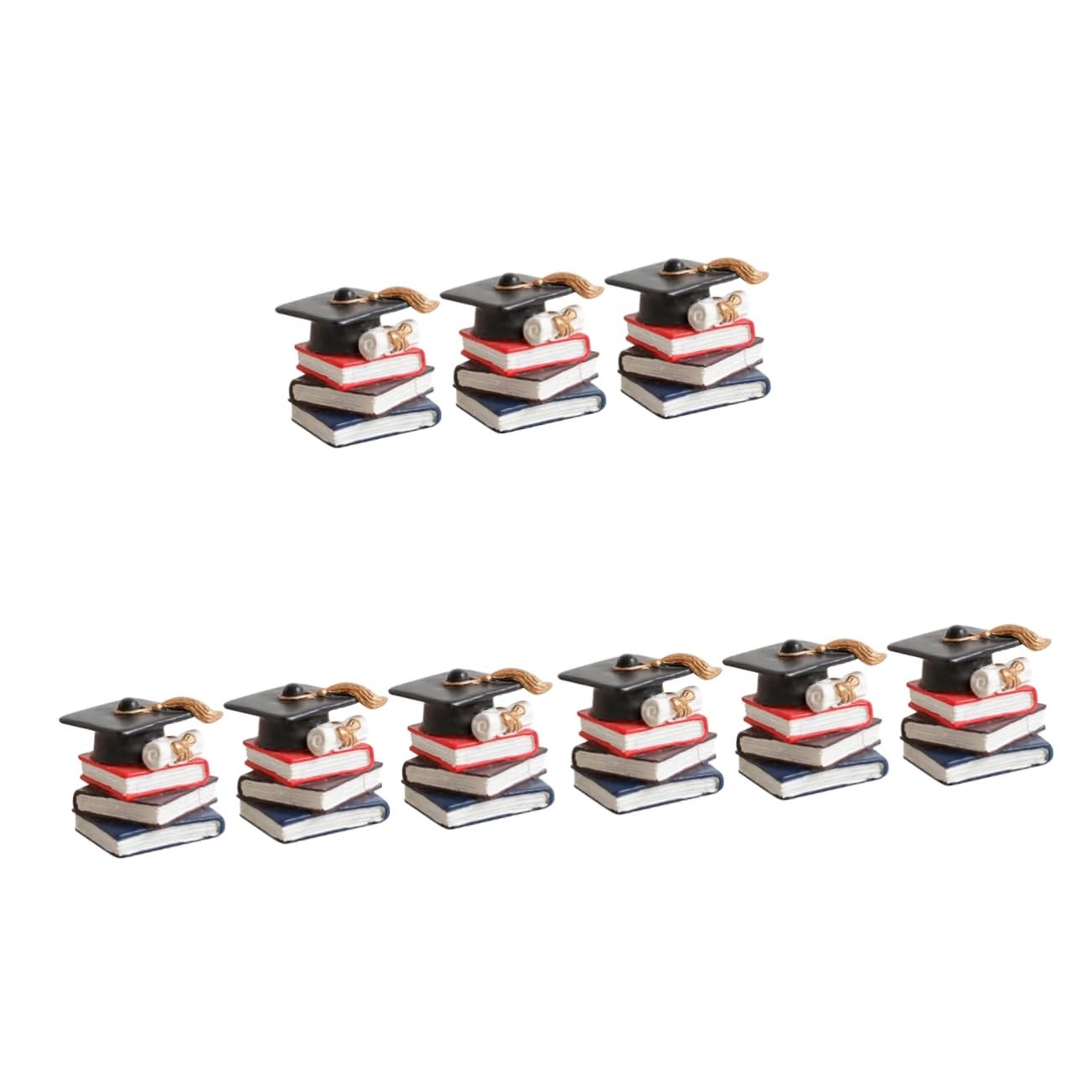 ERINGOGO 9stücke Graduation Cupcake Toppers Doktorhut Und Buch Dekoration Für Abschlussfeiern Tortenaufsätze Für Graduierungspartys Lebensmittelecht Und Sicher Zu Verwenden