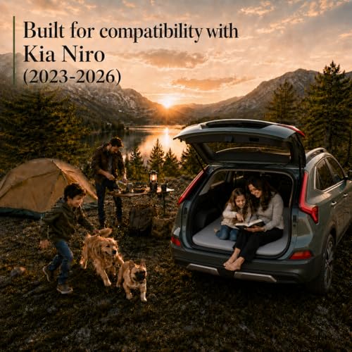 Image of Car Mattress Non-Inflatable Car Camping Mattress, Foldable Trunk Sleeping Pad with Split Design, Portable Car Bed for Road Trips, Camping, Travel, for Kia NIRO 2023-2026，for Kia