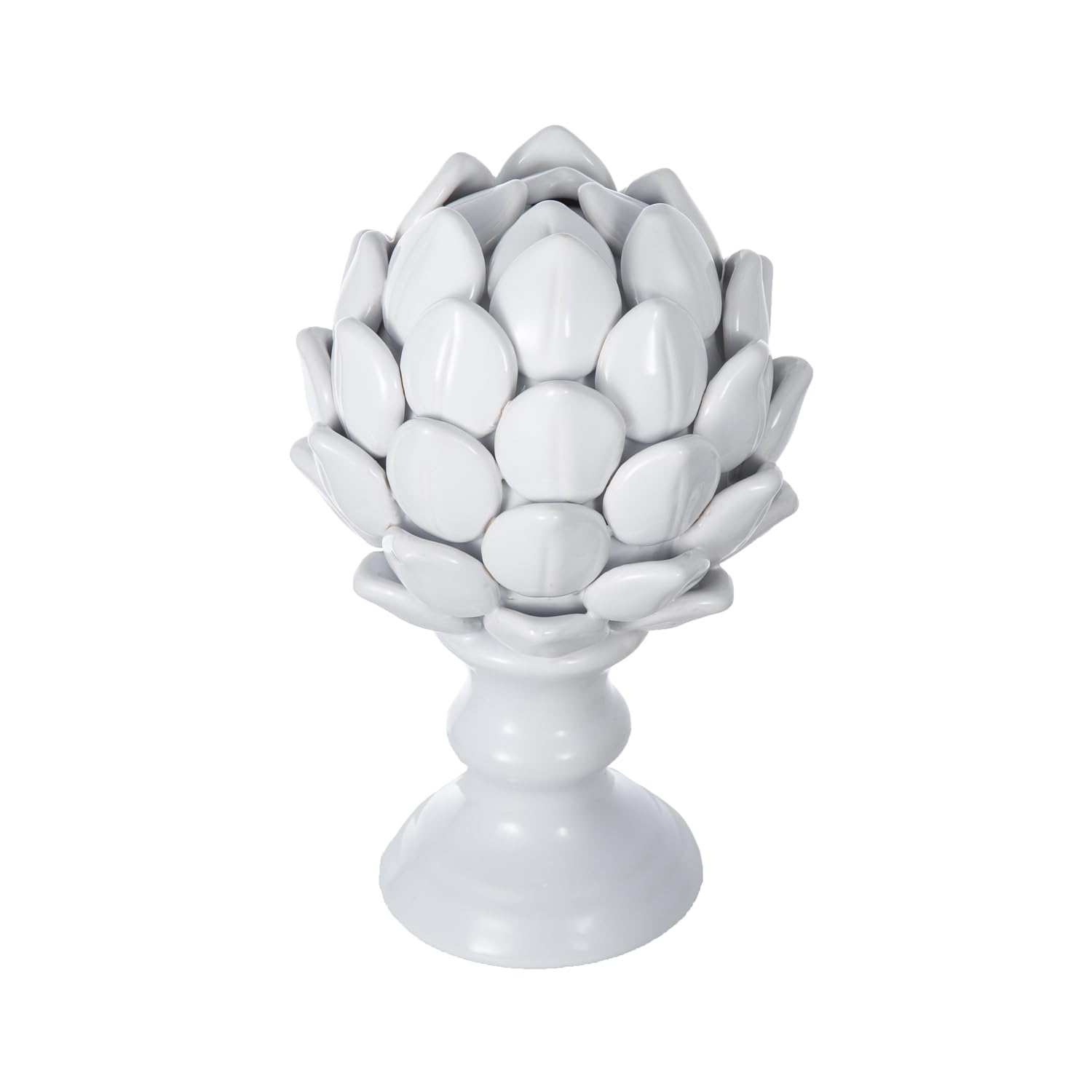 A&B Home Ceramic Artichoke Sculpture - 6.5" x 10" - White