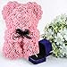 Rose Bear - Rose Teddy Bear on Every Rose Bear -Flower Bear Perfect for Anniversary's - Clear Gift Box Included! 10 Inche (Light Pink)