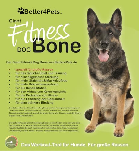 Better4Pets Giant Fitness Dog Bone für Große Hunde Balance/Kraftstation/Trainingsgerät/FITBONE/Agility/XXL/hundespielzeug/zuhause/Trainingsgerät für Hunde