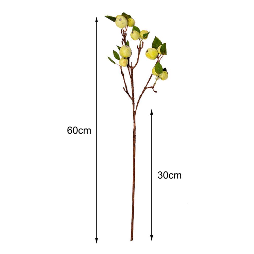 Fleur Artificielle Artificielle Mini Pommes Arbre Branche De Fleur Real Touch Faux Fleurs Simulé Plante Maison Jardin De Mariage Décoration 5 Pièces 60cm