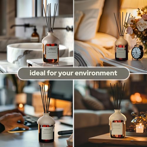 Image of Vilicci Reed Diffuser, Pure Reverie Scent, Strong Home Air Freshener, Long-Lasting Aroma Diffuser for Home and Office Decor, Vegan, Cruelty-Free Oil Ingredients, 3.4 oz (100ml)