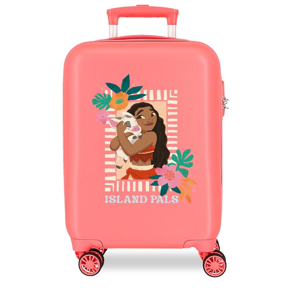 Joumma Disney Vaiana Sea Vibes walizka kabinowa koralowa 33 x 50 x 20 cm sztywne zapięcie szyfrowe z boku ABS 28 l 2,2 kg 4 koła podwójny bagaż podręczny