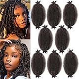 Miyamarch 8 Packs Springy Afro Twist Hair 8 Inch Marley Twist Braiding Hair 4 Short Marley Hair for Women Wrapping Hair for Soft Locs Passion Hair Extensions