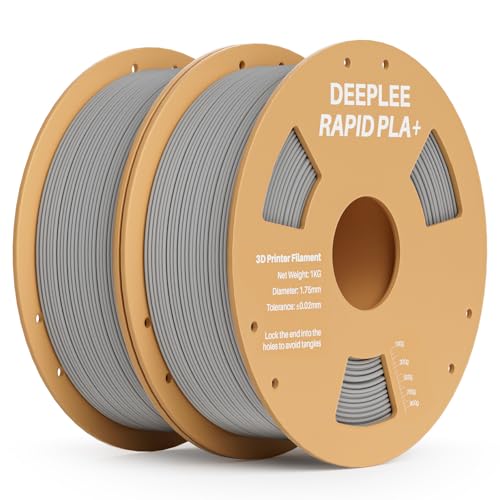 Image of Rapid PLA Plus Filament 1.75mm, High Speed 3D Printer Filament Up to 600mm /s, PLA+ Filament Dimensional Accuracy + /- 0.02 mm Fits Most FDM 3D Printer, Cardboard Spool 2 Pack 1kg Gray