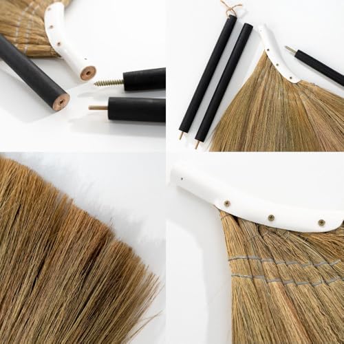 TTS For Home - Vietnamesischer Strohbesen - Indoor Grasbesen - Kehrhand mit schwarzem langem Stiel Besen für Haus, Garage, Büro, Lobbyraum, Küche mit 96,5 cm Länge – Bild 4