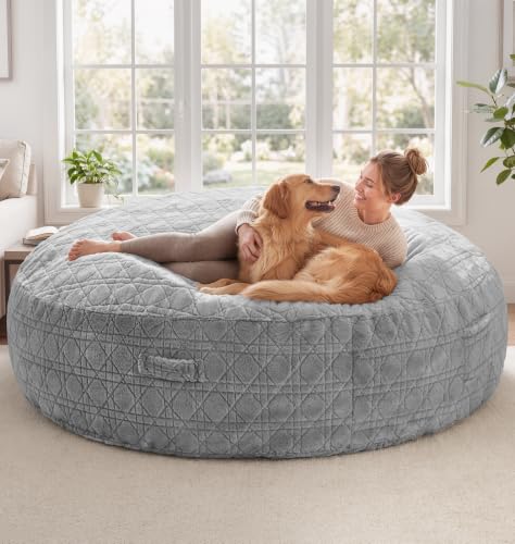 Image of Oversized Bean Bag Chair 6FT Adult Bean Bag with Washable Cover, Grey