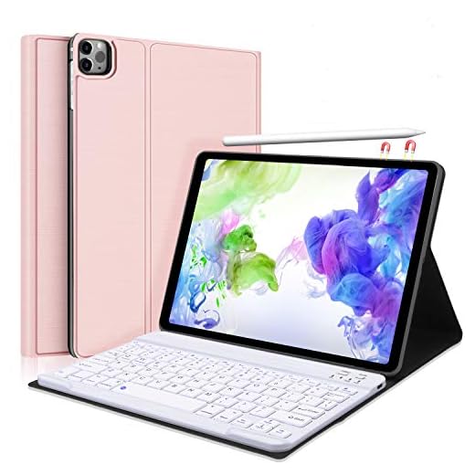 iPad Pro 11 Case with Keyboard 2020 2018,Boriyuan iPad 11 Case Stand Folio Leather Cover with Detachable Wireless Bluetooth Keyboard for iPad Pro 11 inch, Support Apple Pencil Charging - Rose Gold