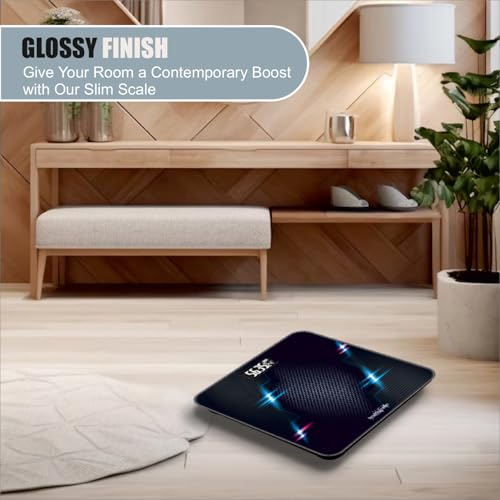 Image of Healthgenie Weight Machine for Body Weight Thick Tempered Glass LCD Display With 3 Years Warranty Weighing Scale Thunder Hives