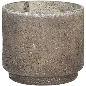 Clayre & Eef Glazen Theelichthouder Ø 8 * 6 cm Bruin Glas Rond Waxinelichthouder Windlichthouder Waxinelichthouder Windlichthouder