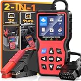 Yakry OBD2 Scanner with Battery Tester: 2-in-1 Design 1S Read & Clear Check Engine Codes for Auto Diagnostic - Fit 99.8% Vehicle Test Charging System & 12V Battery for 1996+ Cars 3 Min Quick Setup