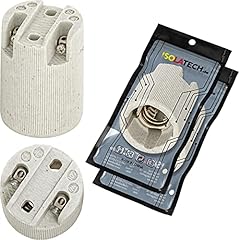 ISOLATECH 2pcs E14 ceramica portalampada LED lampadine a risparmio energetico (max.250V/4A) lampadine casa cucina frigorifero bagno installazione base staffa installare resistente al calore