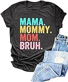 Mama Mommy Mom Bruh Shirt for Women Mama T Shirt Mother Gifts T Shirt Mom Short Sleeve Tees Tops (Dark Grey-Mommy1, XXL)