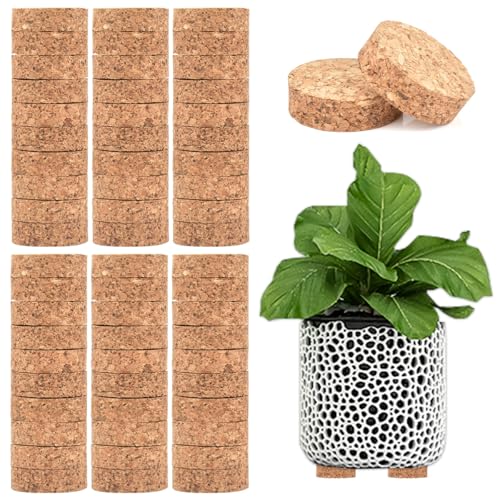 MOPLA 60 Stücke Füße für Blumenkübel Außen, Rund Kork-Füße für...