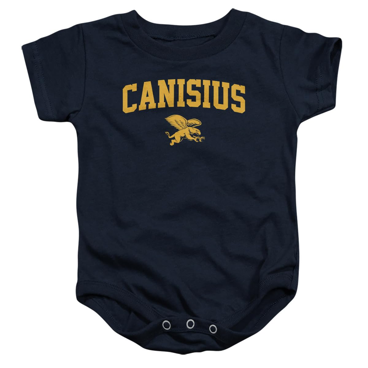 LOGOVISION Canisius University One Color Arched Unisex Infant Snap Suit for Baby, Navy, Large