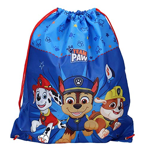 Bolsa De Deporte Paw Patrol - Turnbeutel Unisex Para Niños, Diseño Pup Power | Rojo, Poliéster