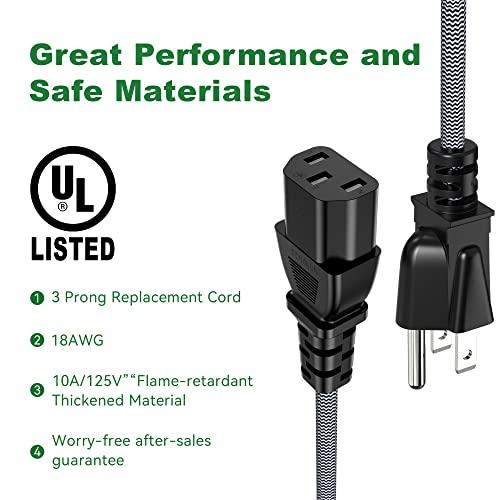 Discover the Secret with 15FT Computer Power Cord (1 Pack), 3 Prong Nylon Braided Replacement Power Cable, NEMA 5-15P to IEC13, 18AWG, 10A 110V-300V(MAX), AC Power Cord for TV, Monitor, Appliance,... - Image 5