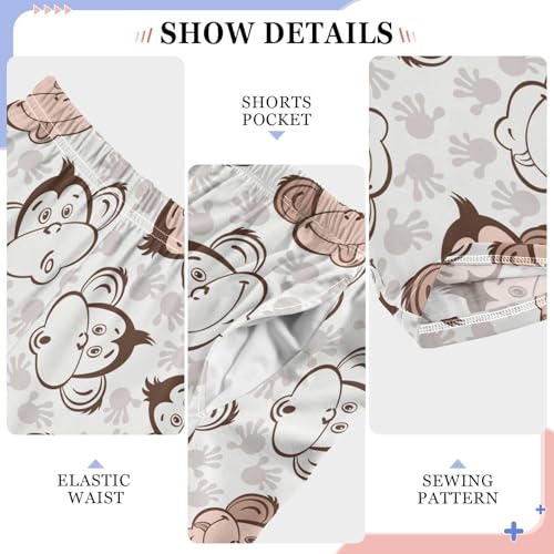 ZZXXB Chimpanzee Footprint Boys Long Pants Soft Trousers Elastic Waist Kids Lounge Bottoms with Pockets S-XL4