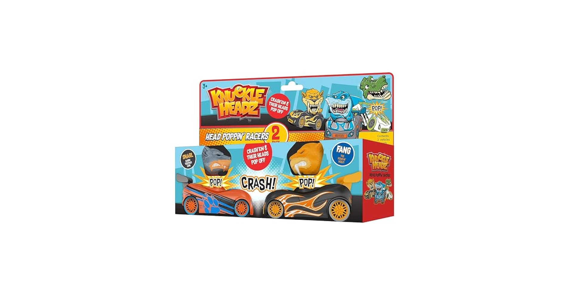 Amazon.com: Knuckle Headz Pop-Up Racer Car Toys (2-Pack