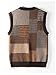 SHENHE Men's Sweater Vest Vintage Plaid V Neck Patchwork Streetwear Sleeveless Sweaters Brown Small