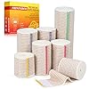 Premium Elastic Bandage Wrap (7pack) Self Adhesive Cotton Latex Free Compression Bandage Wrap with Touch Closure at Both Ends, Support & First Aid for Sports, Medical, and Injury Recovery