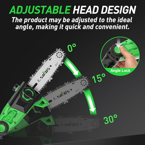 Image of SOYUS 8-Inch Cordless Pole Saw For Tree Trimming With 2 x 3.0 Ah Batteries