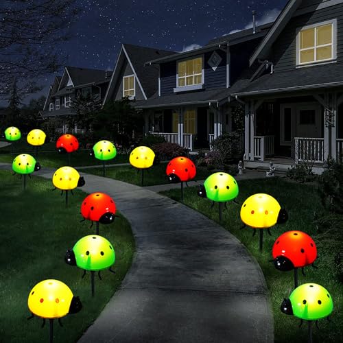 Solar-Garden-Decor-Ladybugs-Lights-Outdoor-Decor-Waterproof-Solar-Ladybug-Stake-Lights-with-8-Modes-Cute-Insect-Animal-Garden-Decor-Lights-for-Backyard-Flowerbed-Pathway-Lawn-Decorations-6-in-1