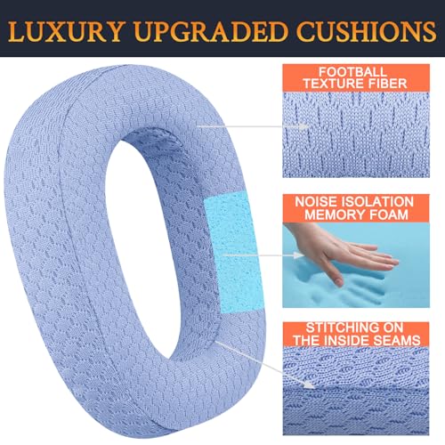 Image of SOULWIT Mesh Fabric Earpads Replacement for Logitech G435 Lightspeed Wireless Gaming Headphones, Ear Pad Cushions with High-Density Foam - Blue