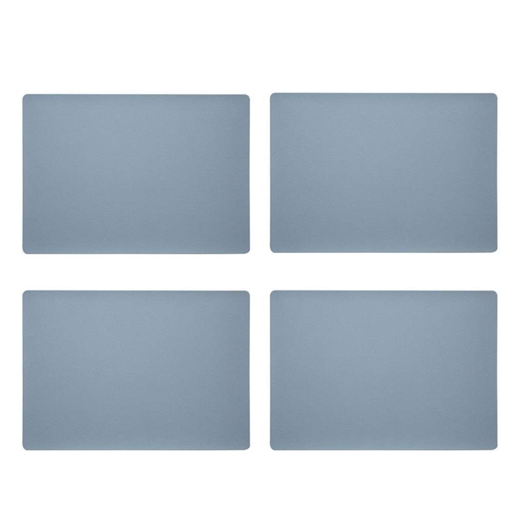 4 sztuki prostokątnych mat, mata dekoracyjna do salonu, podkładka pod widelec, podkładka pod miskę, podkładka pod garnek, zestaw 4 podkładek PU (różowe 43 * 30 cm)