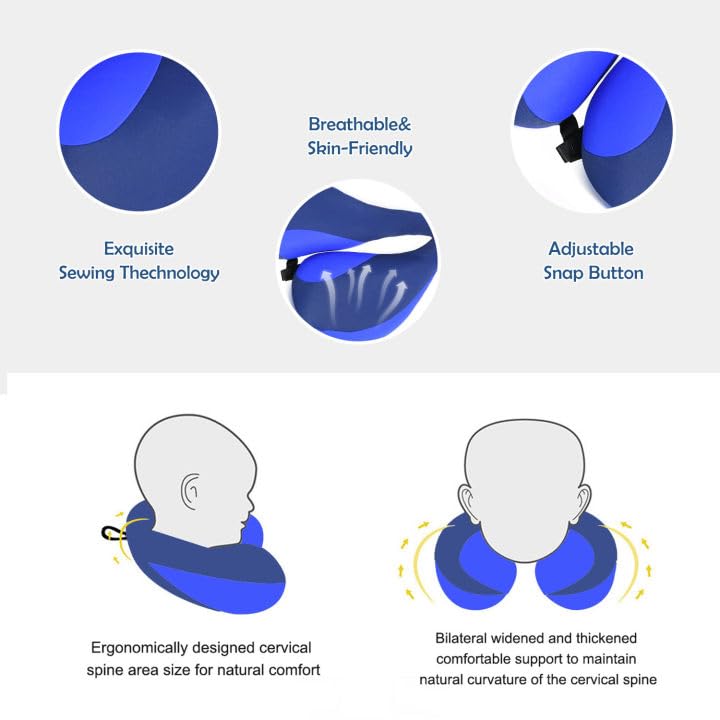 Image of MOOB Kids Travel Pillow, Kids Head Neck & Chin Support U Shape Pillows, Travel Sleeping Essentials, Perfect for Car Airplane