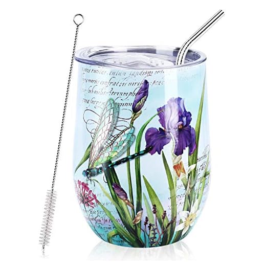 NymphFable 12oz Libélula Taza Termica Cafe Para Llevar Taza Termo Acero Inoxidable Taza Personalizada