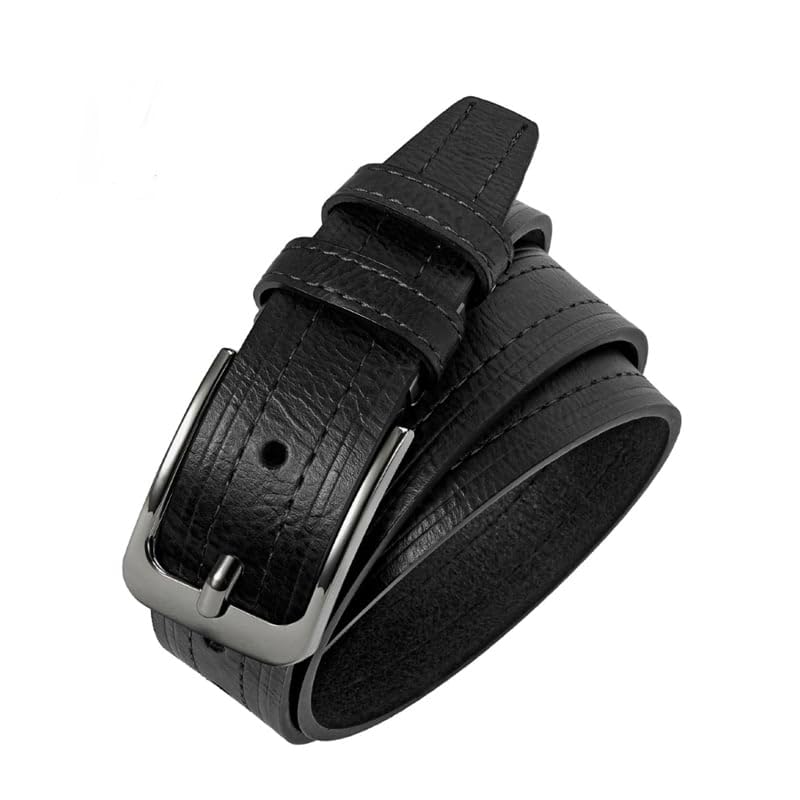 Men Genuine Leather Dress Belt with Single Prong Buckle Adjustable Trim to Fit Everywhere2