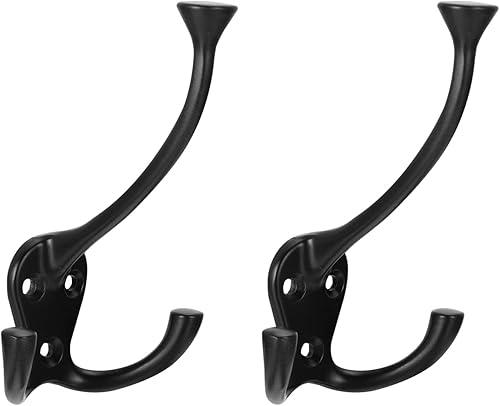 VILLFUL 2 ganchos de zinc con gancho de doble cabeza herrajes elegantes para puerta pesada para el hogar para el tipo de abrigo colgador vintage