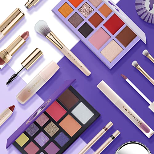 Color-Nymph-Beginner-Makeup-Set-for-Teens-Full-Kit-Girls-Makeup-Kits-with-Exquisite-Purple-Box-Teen-Girls-Makeup-Kit-Non-Toxic-Includes-Eyeshadow-Palettes-Mascara-Lipstick-Makeup-Set-Brushes-Kit-etc