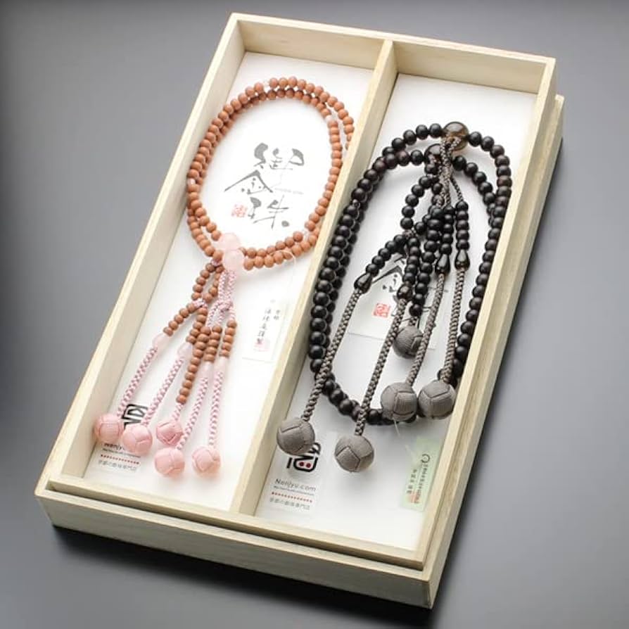 数珠　箱入り美品　ペア数珠　御念珠　男性用・鉄刀木　女性用・翡翠入　お数珠 楽天市場】数珠 男性用 鉄刀木の通販