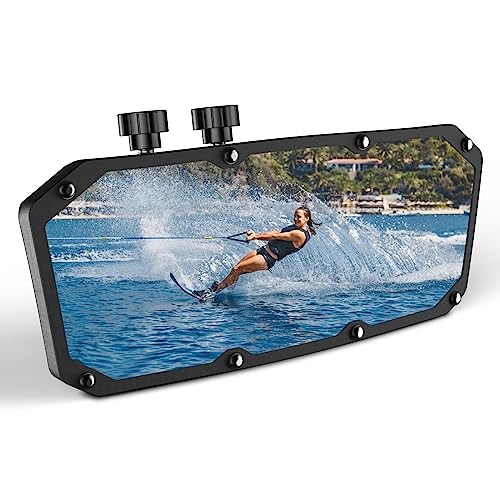 Esploratori Boat Rear View Mirror Universal 4x11 Marine Mirror Accessories and Lock Konb Wide-angle Convex Boat Fit for Pontoon Boat Floating Bridge Boat Sports Crew Surfing