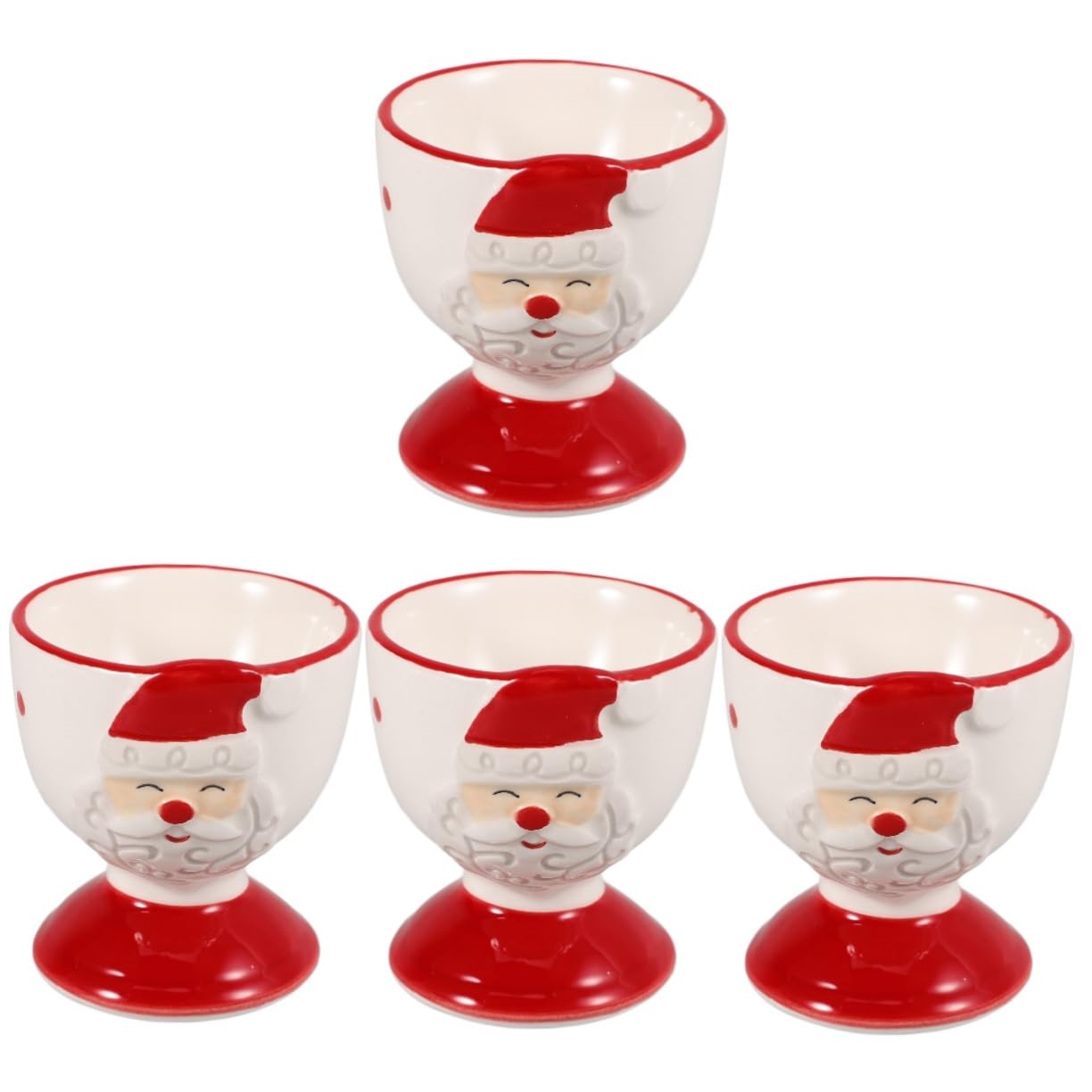 Soporte de huevo de cerámica PRETYZOOM en color rojo con elegante diseño festivo