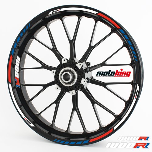Felgenrandaufkleber RS Style 1000RR – Komplettset Für 15-19 Zoll Felgen, Blau/Weiß/Rot Oder Rot/Weiß