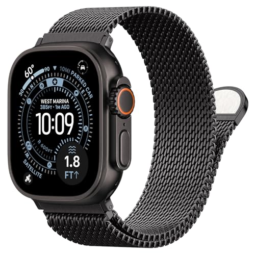 Milanese Loop for Apple Watch Ultra 3/2 Band 49mm 46mm 45mm 44mm 42mm Men Women,Magnetic Buckle Strap Stainless Steel Mesh Metal Bands for iWatch Ultra 3/2/1 Series 11 10 9 8 7 6 5 4 3 SE3/2/1