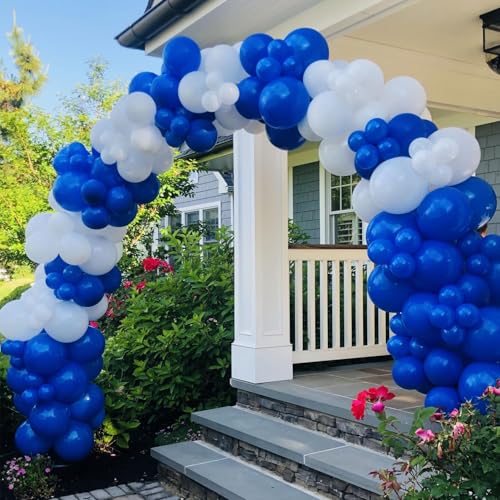 Image of 145pcs Royal Blue Balloons Different Sizes 18 12 10 5 Inch Blue Balloon Arch Kit Garland for Birthday Party Graduation Baby Shower Baseball Nautical Christmas Anniversary Party Decoration