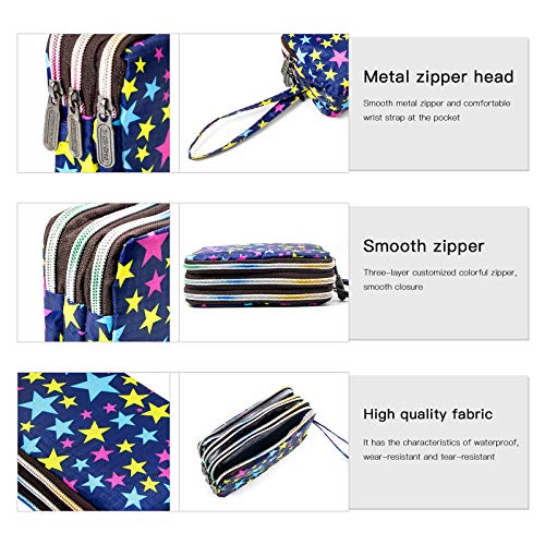 Image of BIAOTIE Large Capacity Wristlet Wallet - Women Printed Nylon Waterproof Handbag Clutch Purse