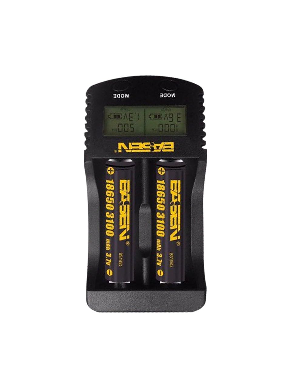 Markalonya Basen BS-4B2 Akıllı Pil Şarj Cihazı, 2'li, 18650 Lityum-ion ve Ni-MH Ni-CD Piller için, USB Siyah