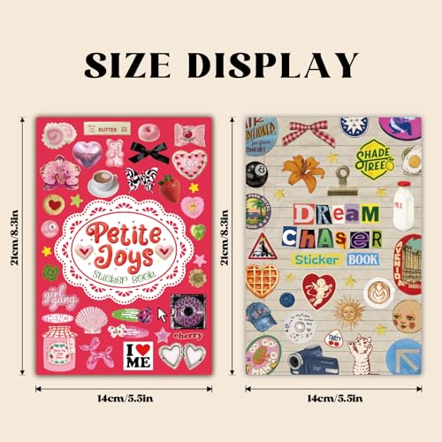 PRSTINCOL Vintage Sweetheart 2 in 1 Sticker Book Set, Includes Vintage and Sweetheart Each 30 Pages of Ephemera Stickers, Aesthetic Junk Journaling Supplies for Scrapbooking Adults,8.3 by 5.5 Inches by PRSTINCOL - Image 4