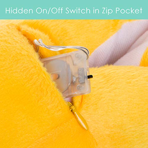 Silver Lilly LED Light Up Duck Feet Slippers - Novelty Animal Costume House Shoes w/Comfort Foam (L) Yellow