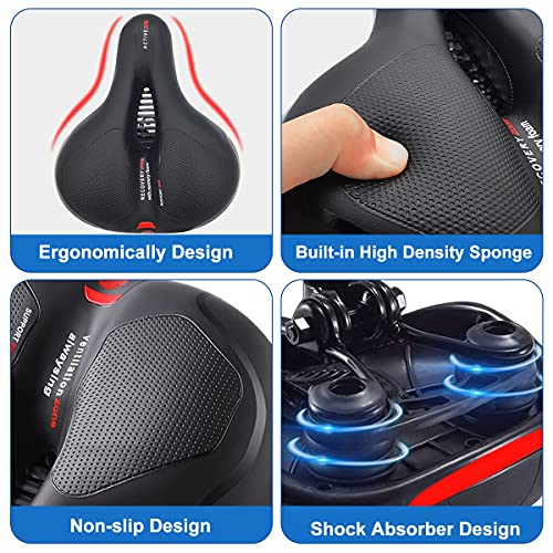 Roryimke Comfort Bike Seat Replacement Bike Saddle Dual Shock Absorbing Ball Anti-Slip Bicycle Saddle Waterproof Bicycle Seat For Men Women Universal Fit For Exercise Mountain Road Bikes #TOP1