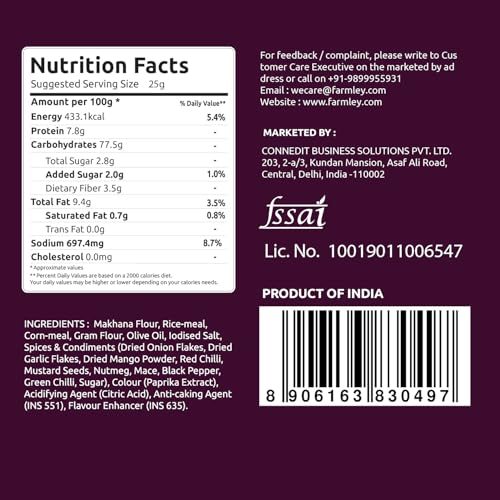 Image of Farmley Makha Shaka Achari Stix Farmley Pillow Pouch 33 g I Healthy Snacks | Namkeen Snacks I Puffed Snacks | Roasted in Olive Oil - 33 g